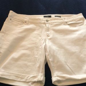 White Bermuda Jean Shorts